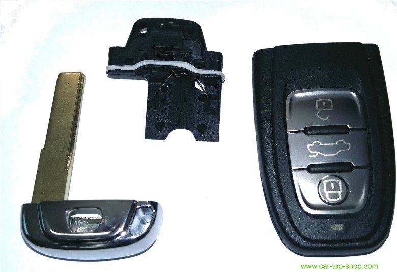 Smartkey Schlüsselgehäuse f. Audi chrom 3 Tasten